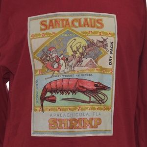 *Shrimp Santa Clause Sz L Winter L/S Christmas Tee